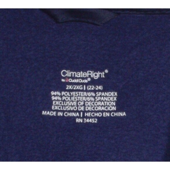 Cuddl Duds Climate Light Navy Velour Fleece 2 Piece Cardigan Lounge Set Sz 2X - Picture 6 of 6